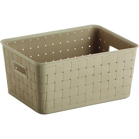 King Home CESTA RATTAN 12 LT color tortora 39x28,5x18h cm con maniglie laterali (1/4)