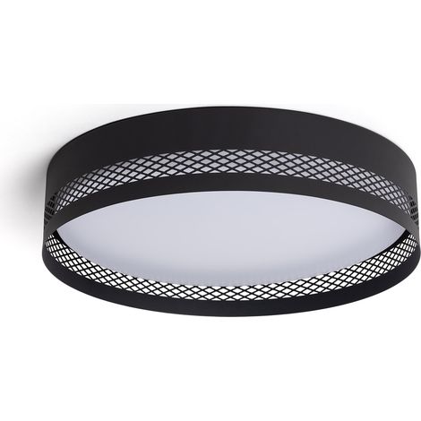 Plafón de Techo LED 40W Acero Saska L Negro Mate (1/5)