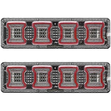 1 paire de feux arrière à LED 12V-24V pour camion, remorque, bus, camping-car, tracteur : feu arrière de freinage, feu de recul, clignotant EM (1/5)