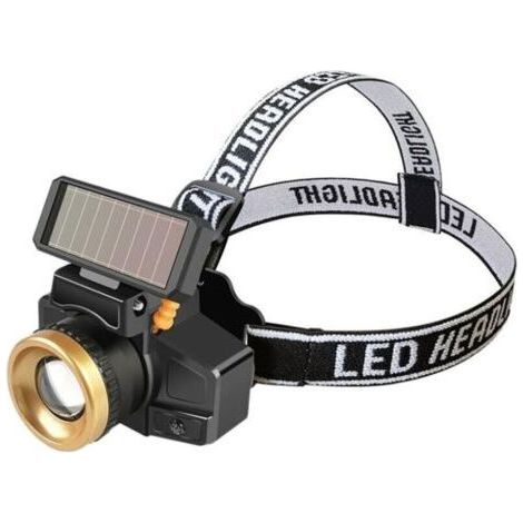 1 Piece LED Solar Headlight Outdoor Waterproof Light Sensor for Camping Hiking Running Fishing (1/5)