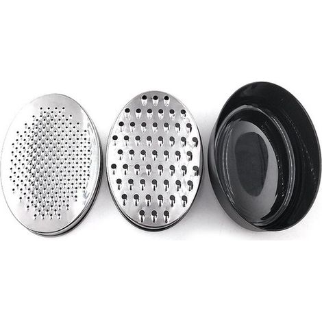 Rallador de queso sin BPA con recipiente y tapa para almacenar queso, verduras y chocolate (negro). (1/5)