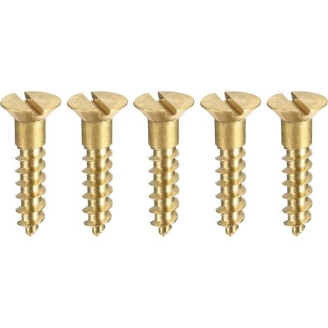Lot de 100 vis à bois M3.5 x 16 mm à tête plate fendue en laiton
