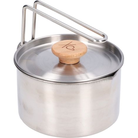 1000 ml Campingkessel aus Edelstahl, multifunktional für Kaffee und Nudeln, abnehmbarer Griff für Wanderungen und Grillabende im Freien (1/5)