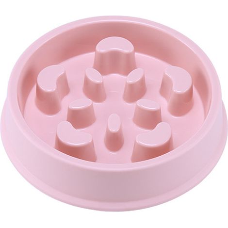 Alimentation lente pour chiens, bol pour chiens à alimentation lente, bol à alimentation lente pour chiens de petite taille moyenne et animal,bol chien antidérapant (rose) (1/4)