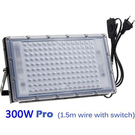 Projecteur UV LED 300W Lumière Noire IP65 Imperméable, Lampe LED Ultra-violet, Eclairage à Effet pour Aquarium, Soirée, Peinture Fluo, affiche fluorescente, Néon, Bar, Fête (1/5)