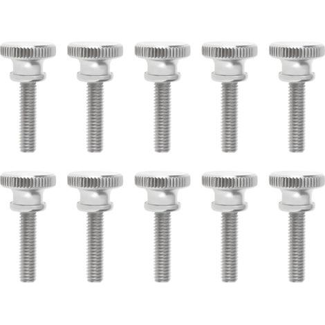 10 - Vis Moletées - Acier Inoxydable 304 - Serrage Manuel Sans Outil - Résistant à La Corrosion - Pour Appareils Électroménagers et Machines - Argenté - M4x16mm (1/5)