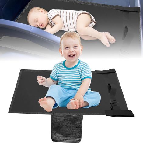 Poggiapiedi per bambini a forma di aereo, 76×42 cm, nero, lettino per bambini a forma di aereo, estensione portatile per lettino per bambini, leggero e pieghevole, per sdraiarsi e riposare, per voli,  (1/5)