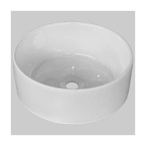 Lavabo appoggio in ceramica round. diametro cm 41. bianco