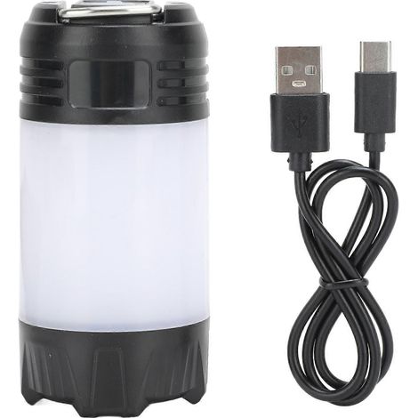 Lampe LED camping étanche IPX4, batterie 2000mAh rechargeable USB-C, éclairage extérieur pour randonnée et trekking, usage polyvalent, lampe de poche multifonction (1/5)