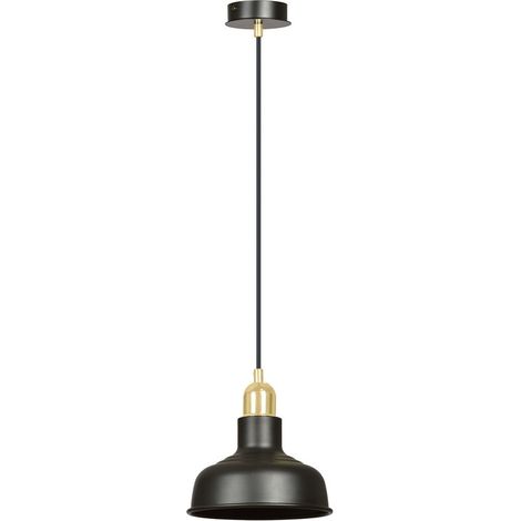 Lampada a Sospensione Ibor, Acciaio verniciato a polvere, Nero, 21x100x21 cm (1/5)