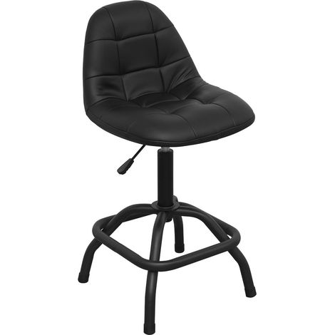 Sealey Workshop Stool Pneumatic with Adjustable Height Swivel Seat & Back Rest SCR01B (1/5)
