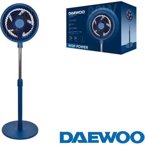 VENTILADOR DAEWOO HIGH SPEED 80W 10 25CM BASE REDONDA - AZUL