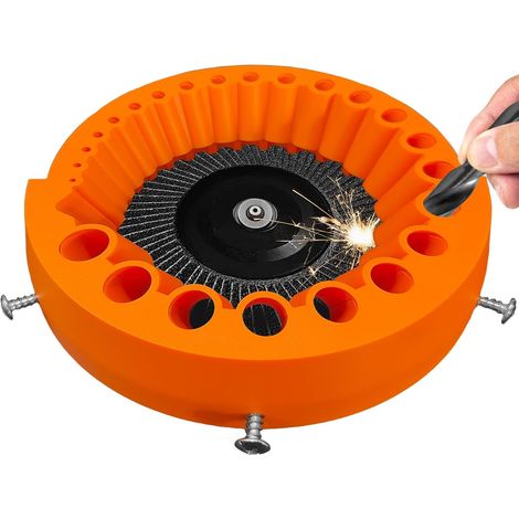 Affilatrice per punte da trapano per smerigliatrice angolare da 125 mm – Affila punte da trapano da 2 a 13 mm – Riparazione di punte da trapano con innesto a barbiglio (arancione) (1/3)