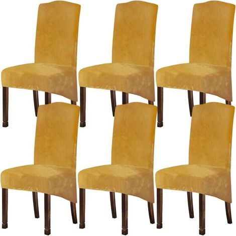Housses de chaise de salle à manger en velours XL, housse de chaise extensible, housses de protection de chaises hautes en spandex avec bande élastique pour salle à manger, mariage, cérémonie, banquet (1/5)