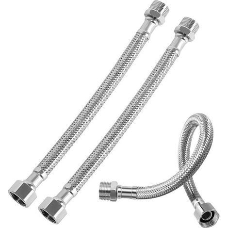 Wasserhahnverlängerung – Flexibler Schlauch – Bad/Küche – Edelstahl 304 – 2 Stück (1/5)