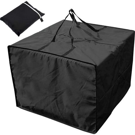 Rangement pour Coussin Salon Jardin, Housse Protection Multifonctionnelle Extérieure Imperméable, 80x80x60cm,Noir (1/5)