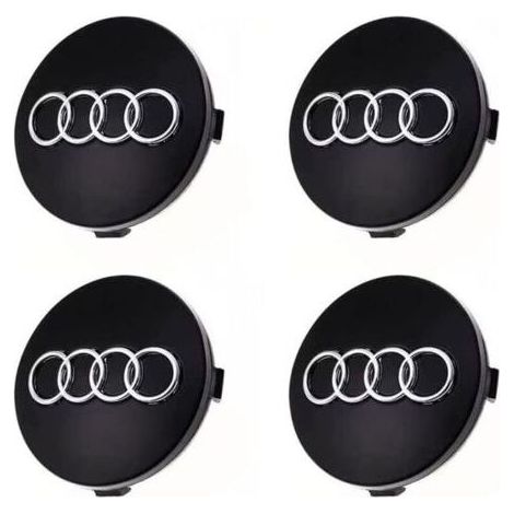 Cache moyeux 60mm pour Audi – Plastique ABS de haute qualité – Installation rapide – Protection contre les rayures