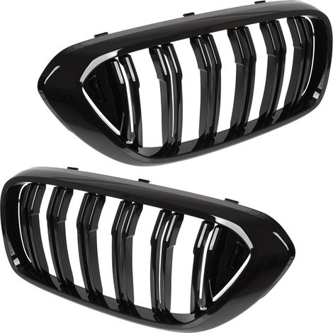 Set di griglie BMW 6 G32 GT 17-20 tra i fari (doppi) sinistra + destra NERO LUCIDO DOPPIA BARRA (1/5)