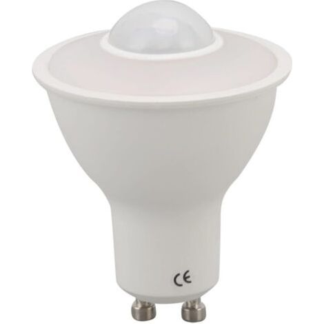 Ampoule LED GU10 à détection infrarouge 5W 3000K AC 85-265V pour plafond, couloir, porche (1/4)