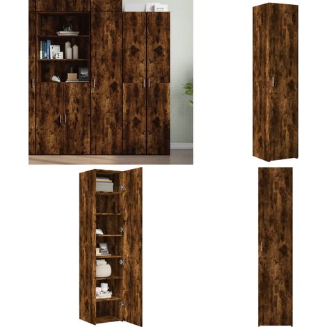 Highboard Räuchereiche 40x42,5x185 cm Holzwerkstoff - Hochschrank - Holzwerkstoff (1/5)