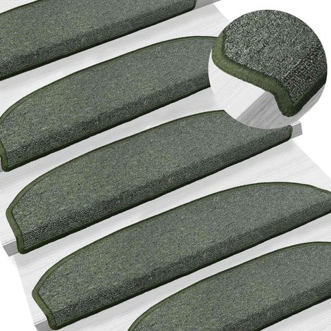 Maison Exclusive - Tappetini per scale autoadesivi 15 pcs Verde Scuro