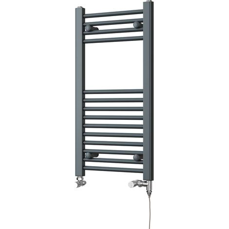 Zennor - Anthracite Dual Fuel Towel Rail H800mm x W400mm Standard - Straight (1/3)
