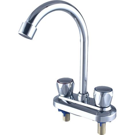 Robinet de lavabo en acier inoxydable 304 noir, design carré monotrou, eau chaude/froide, livré avec tuyau 60cm offert (1/5)