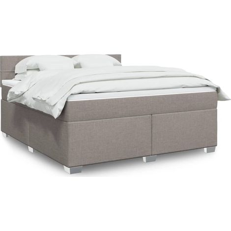 Boxspringbett mit Matratze Taupe 180x200 cm Stoff (1/5)