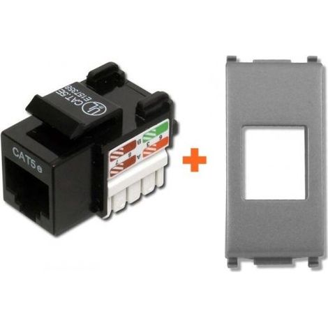 LINK Presa di rete CAT.5e UTP compatibile Vimar Plana Silver Argento RJ45