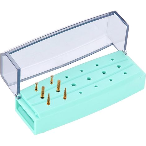 Boîte de rangement stérilisable pour instruments dentaires, 18 cases, vert, rangement pour fraises S015C (1/5)