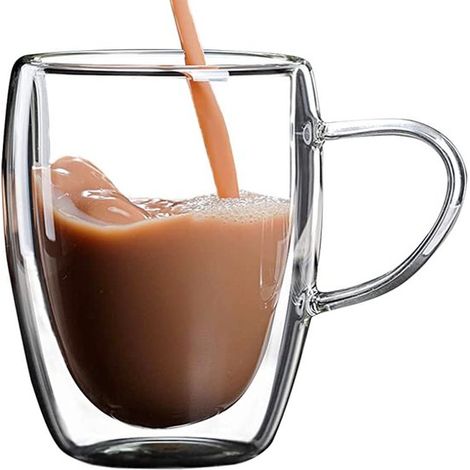 Lot de 6 verres à double paroi 350 ml, verres thermiques pour latte macchiato, café et boissons chaudes (1/4)