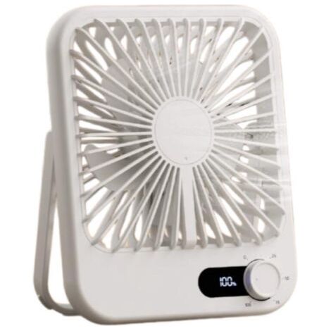 BUNTHAUS Ventilateur de bureau ultra silencieux à 100 vitesses pour dormir, ventilateur portable rechargeable de 17,3 cm avec affichage LED, tête orientable à 180° et base trépied  Mini ventilateur al (1/5)
