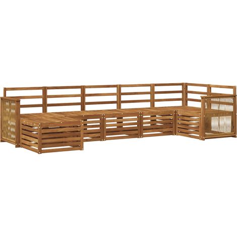 Outdoor Sofa Set 6 pcs Natural Solid Acacia Wood vidaXL (1/5)