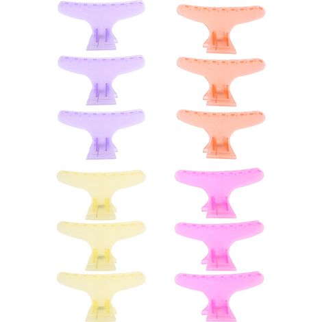 Lot de 12 pinces papillon transparentes pour cheveux, clips de section et serre-tête de coiffure (1/5)