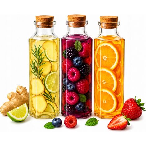 MILANO Bottiglia in vetro 350ml Caraffa per acqua, succhi, alcolici, liquori, olio d'oliva, vino (1/5)