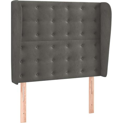 Maison Exclusive - Cabecero con orejas de terciopelo gris oscuro (1/5)