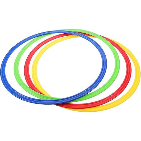 Lot de 4 anneaux d'entraînement vitesse et agilité football, équipement plastique fournitures sportives amélioration agilité (1/5)