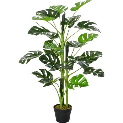 100cm/3.3FT Artificial Monstera Tree Decorative Cheese Plant 21 Leaves with Nursery Pot, Fake Tropical Palm Tree for Indoor Outdoor Décor