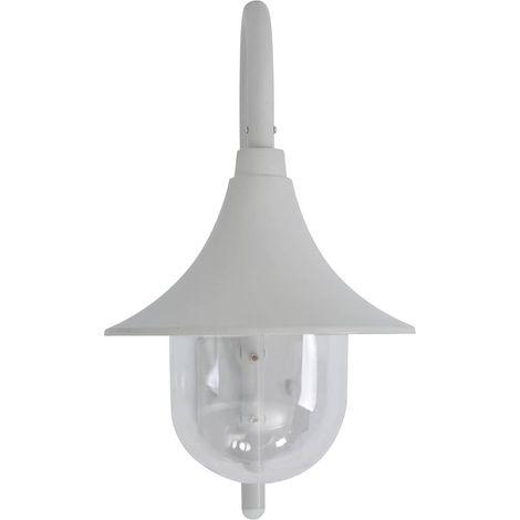 vidaXL Lámpara de pared de jardín aluminio blanca E27 42 cm (1/2)