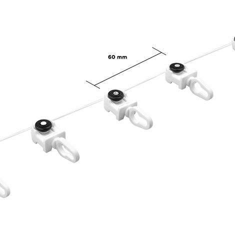 Enrolladores Wave Fala de 60 mm para barra de cortina eléctrica de 1 m (1/5)