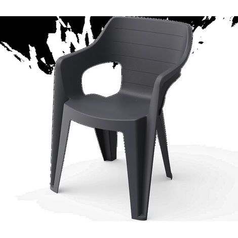 Keter Bilbao Gartenstuhl stapelbar grau 57x57x79