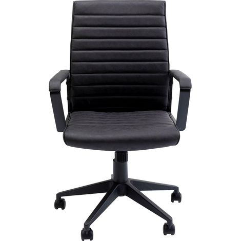 Chaise de Bureau Dossier Bas, Noir, Aspect Cuir, Pivotante, Ergonomique, Style Moderne, Fauteuil de Bureau, Confortable, Rembourrage, 109x59x62cm (H/L/P) (1/5)