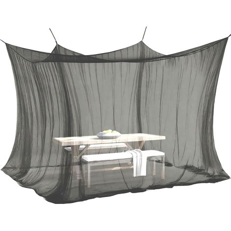 Moustiquaire pour l'intérieur et l'extérieur, 300 x 300 x 250 cm, 220 mailles, taille XXL, pour tente, caravane (noire) (1/5)