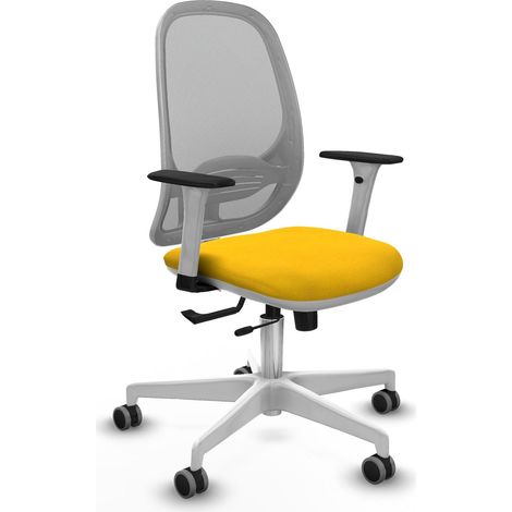 Chaise ergonomique piqueras y crespo Cilanco blanc gris jaune soutien lombaire (1/2)