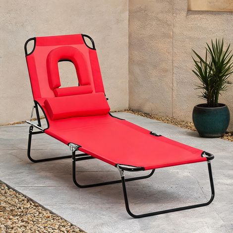 Transat pliable en acier 187 x 58 x 36 cm (1/5)