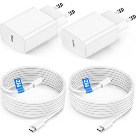 Schnellladegerät für iPhone 14/14 Pro/14 Pro Max/14 Plus/iPhone 13/13 Pro/13 Pro Max/12/11/SE/Mini/X/XS/XR, 20 W, 4er-Pack, USB-C-Stecker und 2 m Kabel, USB-C-Netzteil (1/5)