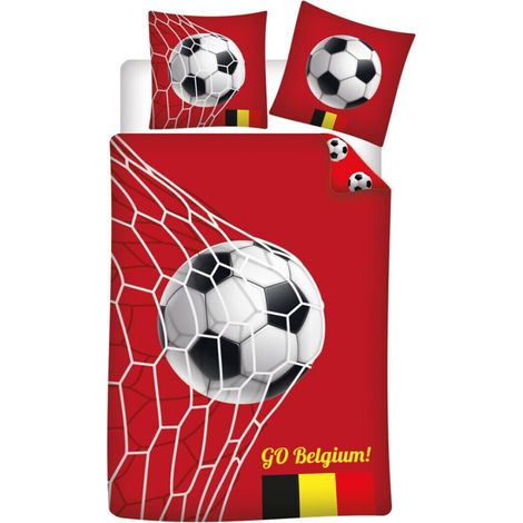 Parure de lit réversible Football - Equipe Nationale de Belgique - 140 cm x 200 cm