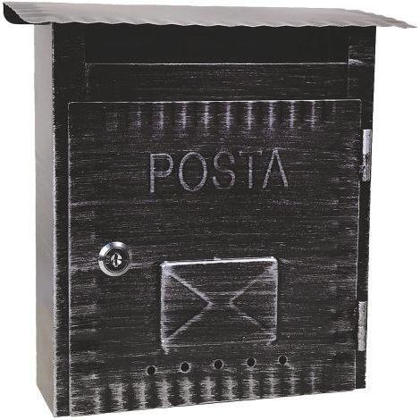 CASSETTA POSTALE 'IBISCO' cm 26x9,7x h 29 - argento antico