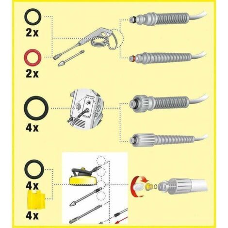 Kärcher Kit de joints toriques de rechange accessoire pour nettoyeurs haute pression,Karcher Kit de buses à air et joints toriques pour nettoyeur haute pression Compatible,K1-K7/T250/T-Racer--TRIMEC (1/3)