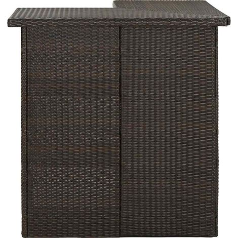 Maison Exclusive - Table d'angle de bar Marron 100x50x105 cm Résine tressée (1/5)